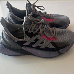 Adidas Kids Gray and Pink Sneakers